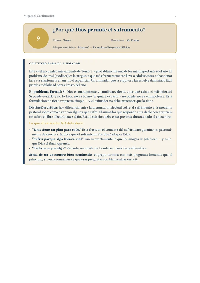 Página interior del Megapack Confirmación