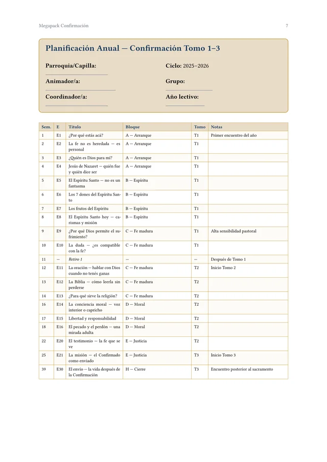 Página interior del Megapack Confirmación